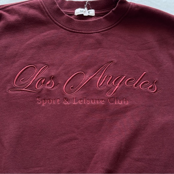 Garage Red Crewneck Sweater with Ribbed Cuffs, Size XXS - Picture 2 of 9